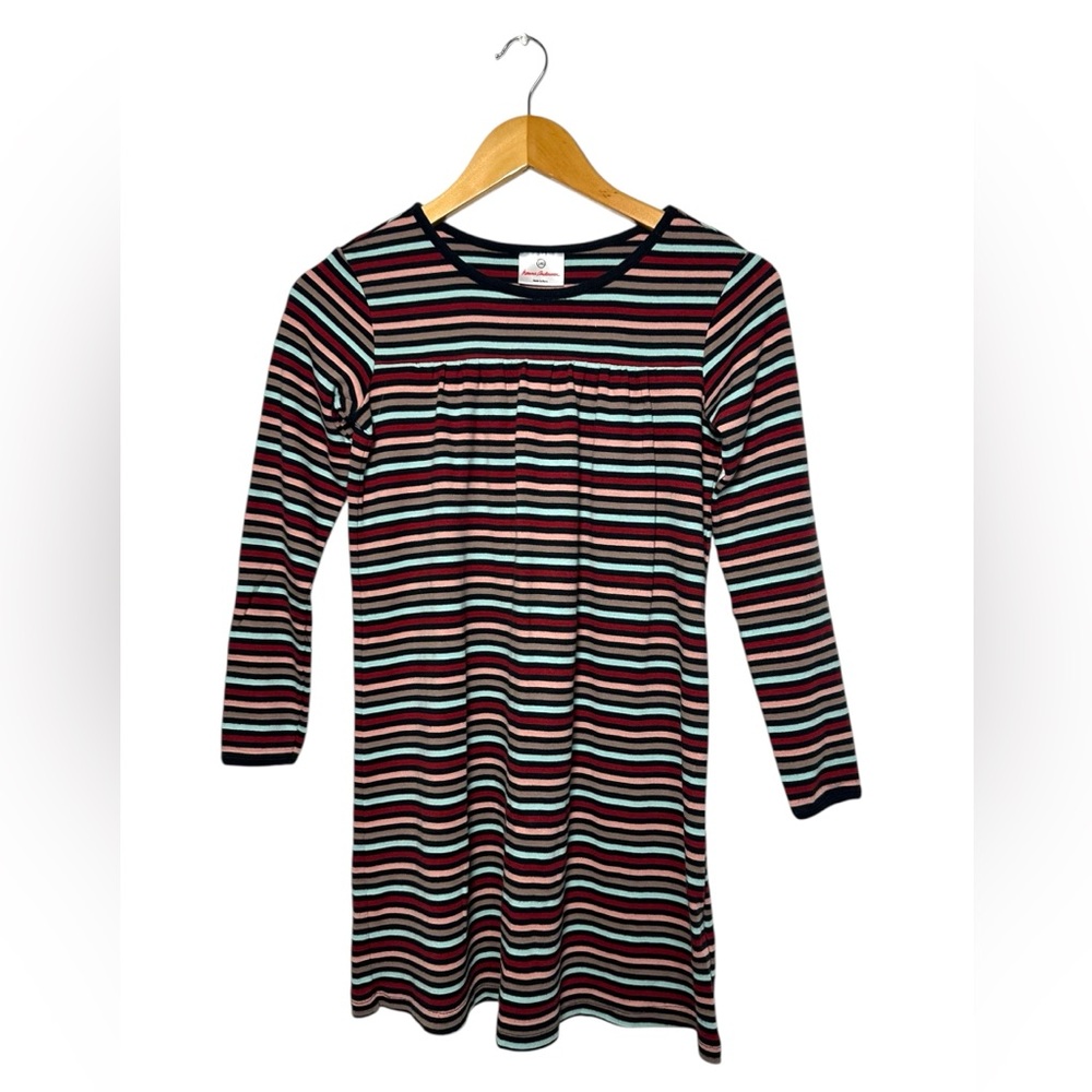 Hanna Andersson Day Play 100% Cotton Striped Dress Multi Stripe Size 10 Girl